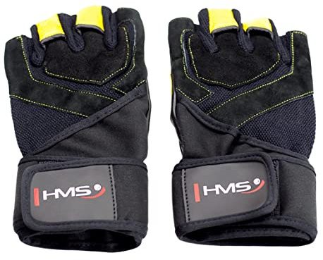 HMS Unisex's Fitness-Handschuhe, Gelb, One Size, 17-63-202, 5907695523102