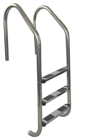 Aqua Select 3 Step Stainless Steel Pool Ladder with Stainless Steel Steps | Entry and Exit System for In-Ground Swimming Pools | 250 Pound Capacity | 1.9 Inch Outer Diameter