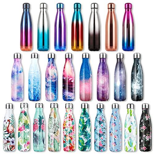 lalafancy Bouteille d'eau en Acier Inoxydable sans BPA Réutilisable Thermos Double Paroi Isolée Sous Vide Gourde Isothermes - Froid 24h ou Chaud 12h - 350ml / 500ml /750ml