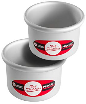 Fat Daddio's Anodized Aluminum Round Cake Pans, 2 Piece Set, 4 x 3 Inch