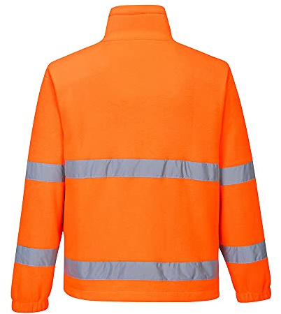 Portwest F250 Essential Fleece 2 Großzügige Taschen Elastische Bündchen | Orange, 2XL, CE-Zertifiziert, UPF 50+, EN ISO 20471 Klasse 3, Polyester Warnschutz Reflektierend, Reflektierendes Band