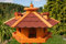 XXL Luxus Vogelhaus mit/ohne Solar/Ständer Holz Futterhaus Vogelfutterhaus Vogelvilla, Farbe: Rot ohne Solar