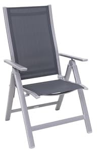 OUTFLEXX Multipositionssessel, Silber/grau, Alu/Textilene, 70x58x106cm