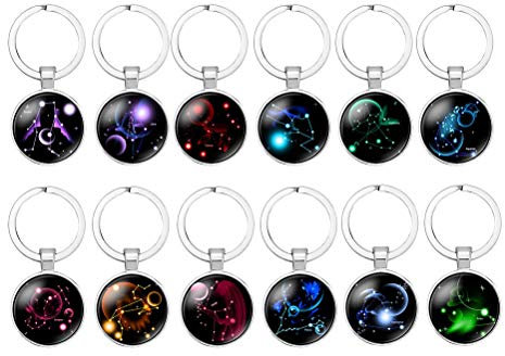 SOIMISS 1 set di 12 pezzi portachiavi ciondolo 12 costellazione stellato portachiavi gemma tempo Pendant Decor