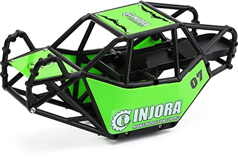 INJORA RC Überrollkäfig Rock Buggy Karosserie für 1/10 RC Crawler Car Axial SCX10 & SCX10 II 90046 (Grün)