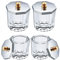 Vasos Cristal Arte de Uñas, 4 Piezas Uñas Dappen Taza, Vaso de Cristal de Manicura, Nail Art Polvo Líquido Acrílico Dappen, Se Puede Utilizar para El Cuidado de Las Uñas