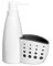 ELECTROHOGAR Dispensador Jabón Cocina y Baño | Organizador Fregadero, Guarda Estropajos | Dosificador Gel y Jabón de Manos Color Blanco