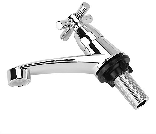 Wasserhahn Kaltwasser, Kaltwasserhahn Gäste Wc Aus Abs-Kunststoff Kaltwasserhahn Bad Waschbecken Einhebel-Mischbatterie Wasserfall-Waschtischarmatur für Badezimmer-Waschtischarmaturen, Kreuz G1/2