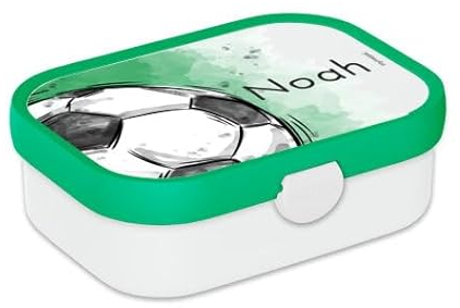 Mepal Personalisierte Brotdose mit Namen - Bento Lunchbox für Kinder - Fußball - Geeignet für bis zu 4 Butterbrote - BPA-frei & Spülmaschinenfest - 750 ml - Fußball