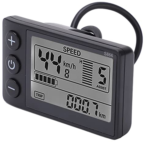 VGEBY Misuratore Display per Bicicletta, Display LCD 24V 36V 48V Pannello di Controllo S866 per Bicicletta Elettrica con Spina Impermeabile Accessori per la conversione di biciclette elettriche