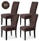 Dubest Stuhlhussen 4er Set,Stretch Stuhlüberzug Waschbar Stuhlbezug Elastische Abnehmbarer Stuhl Bezug Schutz für Bankett Hotel Hochzeit Party Esszimmer Restaurant Küche Deko(Braun)