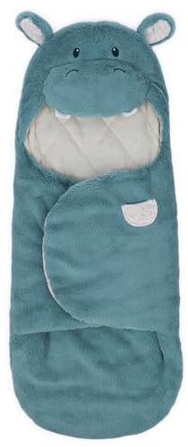 GUND Baby Oh So Snuggly Hippo Blanket Wrap, Plush Hooded Baby Blanket Wrap for Newborns, Blue/Cream, 26”