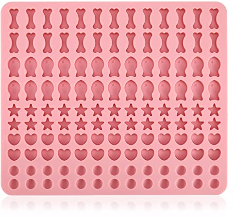 FANTESI Silikon Hundekekse Backmatte Backform, 130 Gitter Silikonmatte Backform für Hundekekse - Backmatten für Hundeleckerlies (5 Formen in 1)