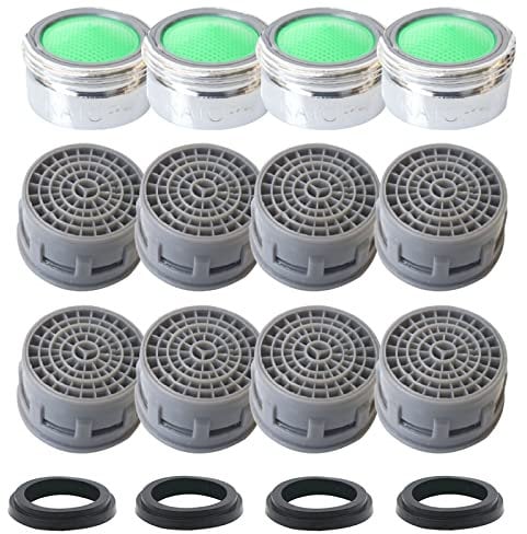 MFCGHXR 12 Pieces Faucet Aerators, ABS Plastic, Copper, Universal Fit, 20.9mm/0.82inch, Water Saving, Filtering, Comes with 4 Leak-Proof Gaskets