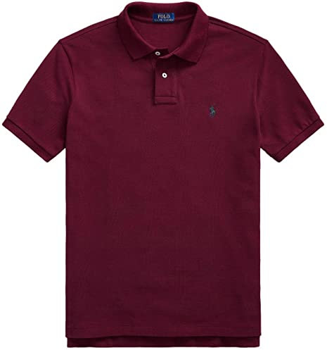 Polo Ralph Lauren Polo da uomo in maglia iconica slim fit personalizzata, (Primavera/Estate 2022) Vino Rosso, XX-Large