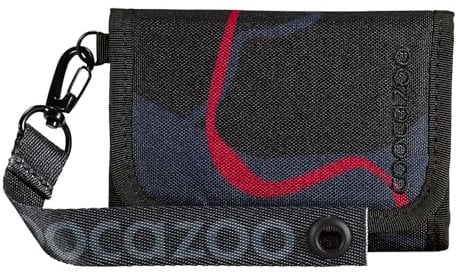 coocazoo Geldbörse, „Lava Lines”, schwarz, Portemonnaie mit Sichtfenster innen & außen, Münzfach & Kartenfächern, Klettverschluss, ab der 3. Klasse