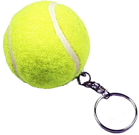 Mini porte-clés en forme de balle de tennis 3D artificielle, élégant et populaire, Medium, Autres pierres précieuses