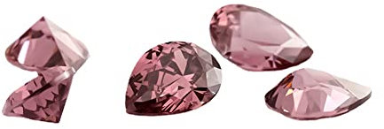 XIANGMO 20 Stück 10 x 12 mm Birnenschliff lose Zirkonia Steine 5A Rhodolith Farbe CZ Stein synthetischer Edelstein für Ring, Ohrringe, Armband, Halsketten, Anhänger, Schmuckherstellung