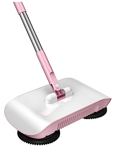 Obelunrp Handschussen -Fußboden, 3 in 1 Manuelle Staubsauger -Putzmop, Fußbodenkrummel -Kehrmaschine, Hausreinigung, schwachende Mopp für hölzerne ttile Bodenteppiche (Rosa)
