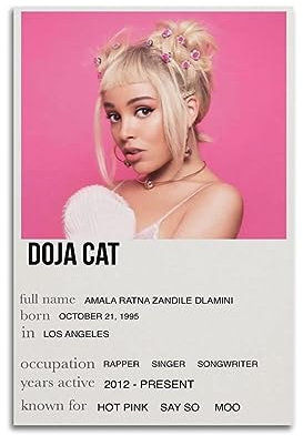 Doja Cat Album Poster für Schlafzimmer Wände Vintage Album Musik Leinwand Poster Künstlerische Malerei Bilder Album Cover Poster 30 x 45 cm ungerahmt