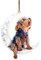 Facynde Welpe Weihnachtsschmuck - Hundeanhänger - Hund sitzt auf dem Mond Hund Muster Seil Design Anhänger, süß und langlebig, perfekt für Weihnachtsbaum und Familiendekoration