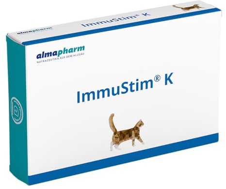 almapharm ImmuStim K | 72 Tabletten | Ergänzungsfuttermittel für Katzen | Vitalstoffe für das Immunsystem | Zur Unterstützung des Immunsystems | Enthält beta-Glucane