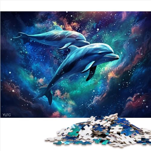 Erwachsenenpuzzles: Galaxy Dolphin, 1000-teiliges Puzzle für Erwachsene, Papppuzzles für Kinder ab 12 Jahren, unmögliche Puzzlegröße (26 x 38 cm)