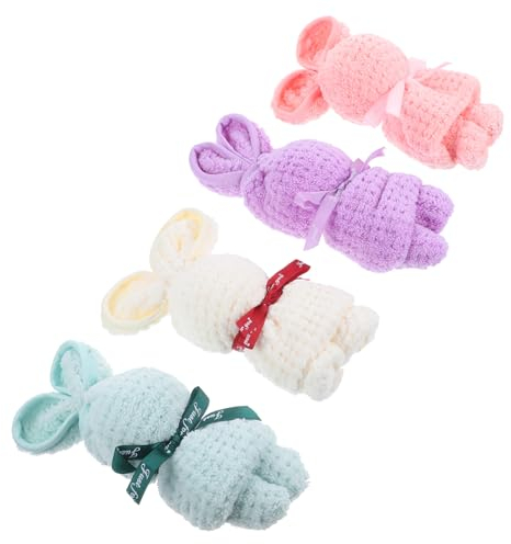 Milisten 4 Handtuch handtücher Badetuch Hasenpuppe aus Baby Feuchttücher Waschlappen feuchttücher Baby Babygeschenke entzückender Waschlappen Hause waschlappen Wasser aufnehmen