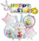 VIKY® Ostern Deko Folienballon,7 Stück Osterhasen Luftballon Set,Osterdeko Hasen Luftballons,XXL Helium Ballons Deko Ostern,Ostern Party Dekoration,Osterhase Deko Luftballon für Osterfeier Babyparty