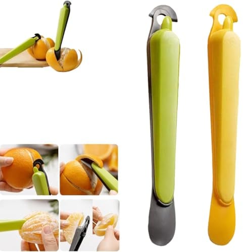 Outil de cuisine multifonctionnel pour éplucher les fruits, éplucheur d'oranges en plastique, facile à ouvrir, outil d'éplucheur d'agrumes, poignée incurvée, gadget de cuisine pour agrumes,