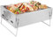 Barbecue BBQ Petit barbecue à charbon de bois, barbecue pliable portable en acier inoxydable avec pinces à filet, barbecue de table de bureau, pour 2 à 5 personnes, 36 x 26 x 17 cm pour pique-nique en