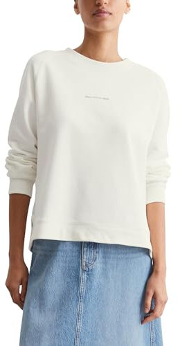 Marc OߴPolo Denim Damen Sweatshirt aus Bio-Baumwolle Basic, Weiß (Silky White), XS
