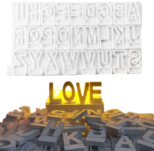 Silikonformen Gießformen, Silikonform Kerzenhalter, DIY Kombination Gießform Kerzenhalter, Gipsformen zum Gießen (Einsatz - Buchstabe)