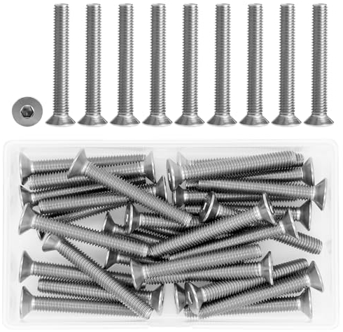 Piuluvor® 30 Pièces Vis Tete Fraisee M6 × 45 mm Vis à Tête Fraisée à Six Pans Creux Acier Inoxydable 304, DIN 7991