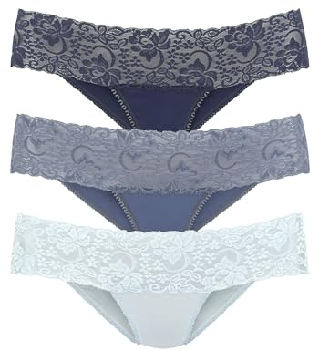 VIVANCE Damen Brasilslip mit Spitze aus Baumwoll-Stretch