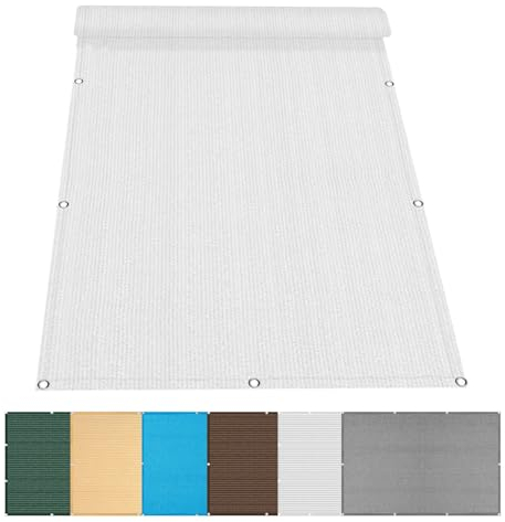 Sonnensegel mit Ösen 0.7 x 3.8 m Rechteckig Markisenstoffe Meterware mit Ösen Ohne Bohren HDPE Wetterbeständig Atmungsaktiv Segeltuch für Terrasse Garten, Braun