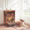 roomfitters Armoire à nourriture pour animaux de compagnie avec armoire de rangement, armoire à nourriture pour animaux, armoire pour chien, avec 2 bols en acier inoxydable, meuble de rangement pour