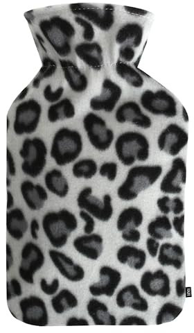 LKH Hot Water Bottle Cover UK 2L Hot Water Bottle Fleece Cover Hot & Cold Compress Washable Super Soft Sherpa Fleece Leopard Cover Gift for Kids Teen Adults (Only Cover)