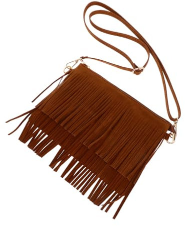 LIFKOME Sac à Main à Franges à Pompon Sac à Bandoulière Vintage Pour Femme Pour Occasions Diverses