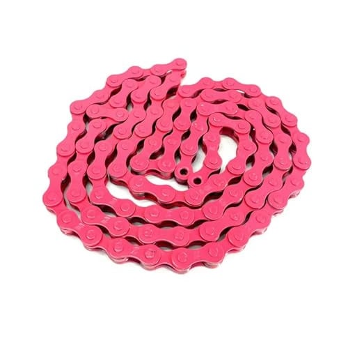 AOLUOER Single Speed ​​B//M//X Fixed Gear Fahrradkette 98L mit Links Dreirad City Retro Fahrradkette(Pink)