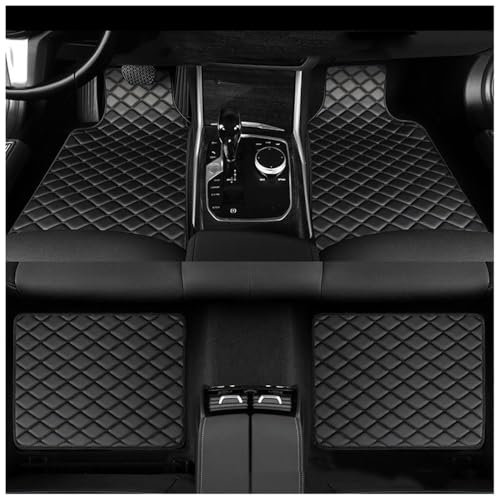 XATHKJOE Auto Fußmatten für VW Tiguan 2017-2022 2023 Leder Wasserdicht und rutschfest Autoteppich Nach Maß Auto FußMatten,A/Black