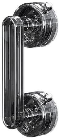 YIDELAI Maniglia a ventosa trasparente adatta a diversi tipi di bagno, porte della cucina, porte scorrevoli in vetro (nero)