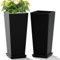 TUYOHW Maceta Alta para Exteriores, Color Negro, 24 Pulgadas