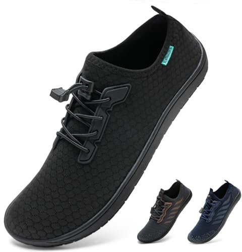 IceUnicorn Strandschuhe Badeschuhe Damen Herren Schwimmschuhe Aquaschuhe Sommer Schnell Trocknend Surfschuhe(71Schwarz,41EU)