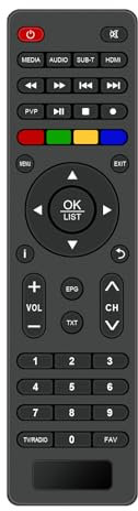 VINABTY Ersetzte Fernbedienung Passend für XORO DVB-C/T2 Combo Receiver,HRT 8730,HRT 8729,HRT 8770,HRT 8772,HRK 7670,HRK 7622,HRM 7670 Media Player
