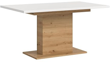 xonox.home Tisch Motion X4AH4T72 Ausziehbarer Esstisch in Artisan Nb. und weiß Nb. mit Säulen-Fußgestell, ca. 150-190x76x90 cm