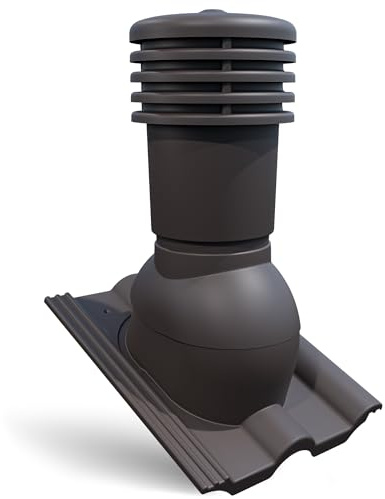 Bandloo VENTOS X – PLUS R Braun DN150 – Universeller Dachentlüfter mit Kondensatablauf für Betonziegel, Lüftung Kaminaufsatz für Steildach, Wetterfest & UV-beständig (Braun)