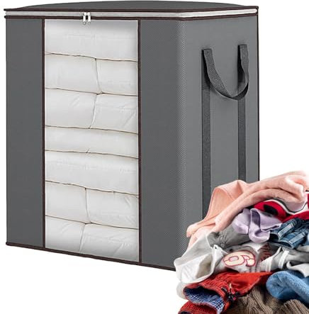 Compartimento Para Colcha - Porta Ropa De Cama De Gran Capacidad, Almacenamiento De Mantas Plegables | Bolsas De Almacenamiento De Tela Con Ventana Transparente, Solución De Almacenamiento De Ed