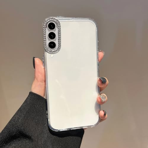 PONRFEKT Klare Glitzer Hülle für Samsung Galaxy A50 / A30S / A50S,Dünne Transparente TPU Handyhülle mit Strass Kamera Rahmen,Stoßfest Schutzhülle Slim Soft Cover für Samsung Galaxy A50 / A30S / A50S