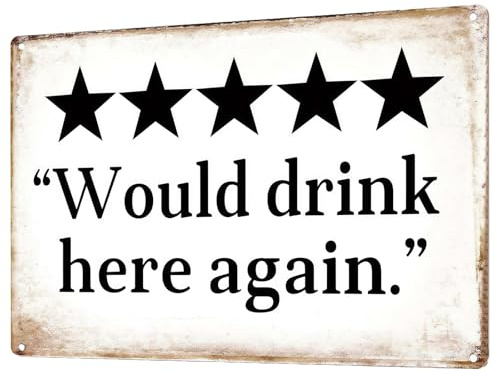 QIANSSE 12x8 Funny Vintage Bar Sign for Home Pub